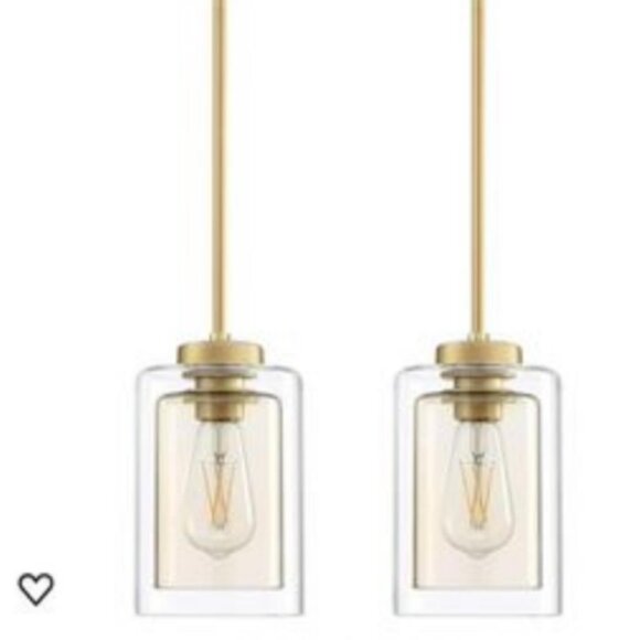 Light Indoor Hanging Kitchen Island Pendant Light with Gold Finish, Clear Glass - Picture 1 of 6